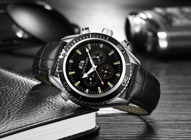 Automatic Mechanical Multifunctional Luminous Steel Belt Orange Tape Men's Watch_voghion.com