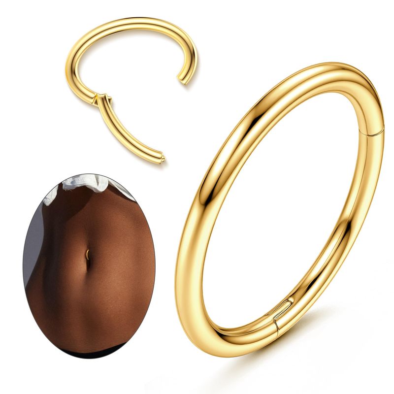 Piercing per ombelico in acciaio inossidabile 14G con clicker per donna, piercing per ombelico, setto nasale rotondo, 6-14 mm_voghion.com