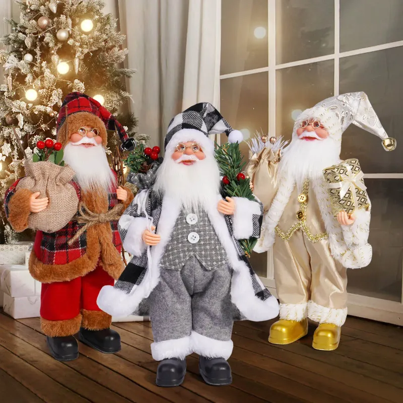 Weihnachten 12-Zoll-Weihnachtsmannfigur Stehende Weihnachtsmannpuppe Fensterdekoration Weihnachtsdekoration Weihnachtsgeschenke Geburtstagsgeschenk_voghion.com