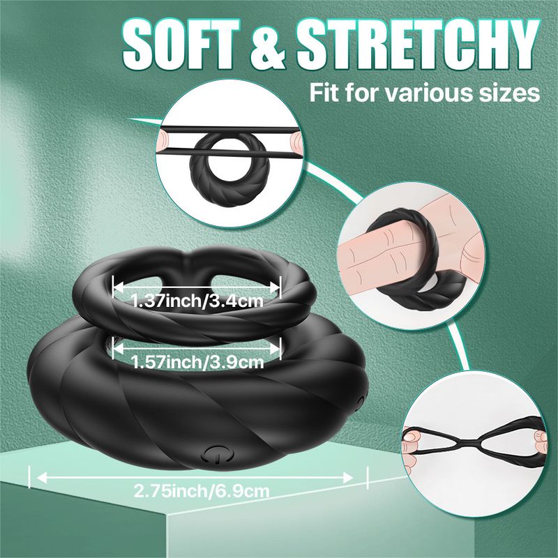 Anello per pene con blocco dello sperma APP maschile, masturbatore in silicone a vibrazione ritardata e duratura per adulti maschili_voghion.com