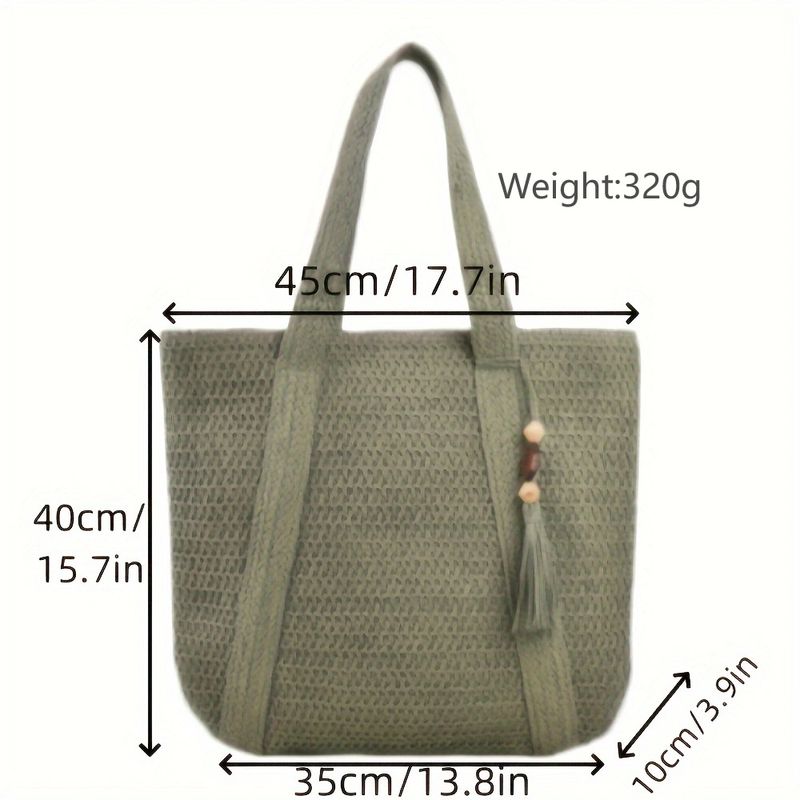 2025 Versatile Straw For Women, New Large Capacity Woven Shoulder Summer Beach Bag, Tote Bag_voghion.com