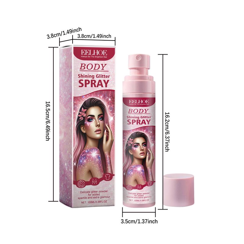 Bühnen-Make-up-Spray, aufhellender Glitzer für das Gesicht und das Schlüsselbein, natürliches, dreidimensionales, lang anhaltendes Highlight-Spray_voghion.com