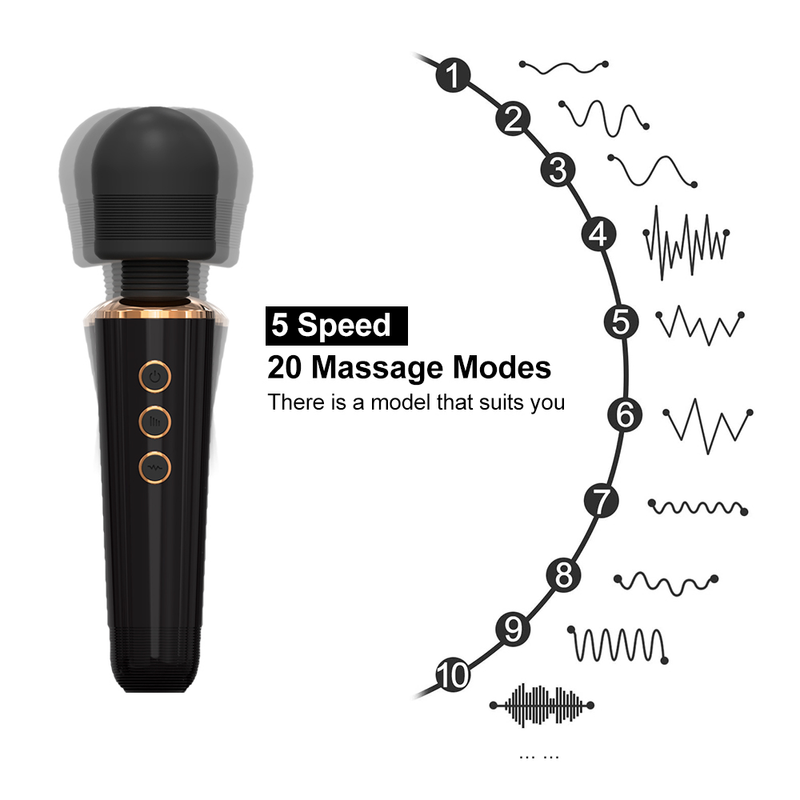 MELO újratölthető személyi masszírozó pálcával, új frissítés, 25 rezgési mód, kézi, vezeték nélküli, vízálló, némítás, izomlazítás_voghion.com