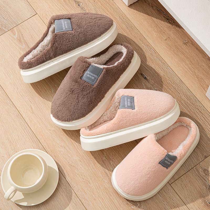 Chaussons en coton pour hommes, nouveau style d'hiver, vêtements d'extérieur, usage domestique, semelle épaisse antidérapante en EVA, chaussons à embout chaud pour_voghion.com