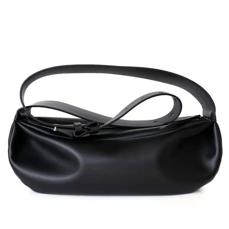 Designer Bag 2025 Simple Retro Leather Dumpling For Women With Wide Strap Zipper Half Month Single Shoulder Crossbody_voghion.com
