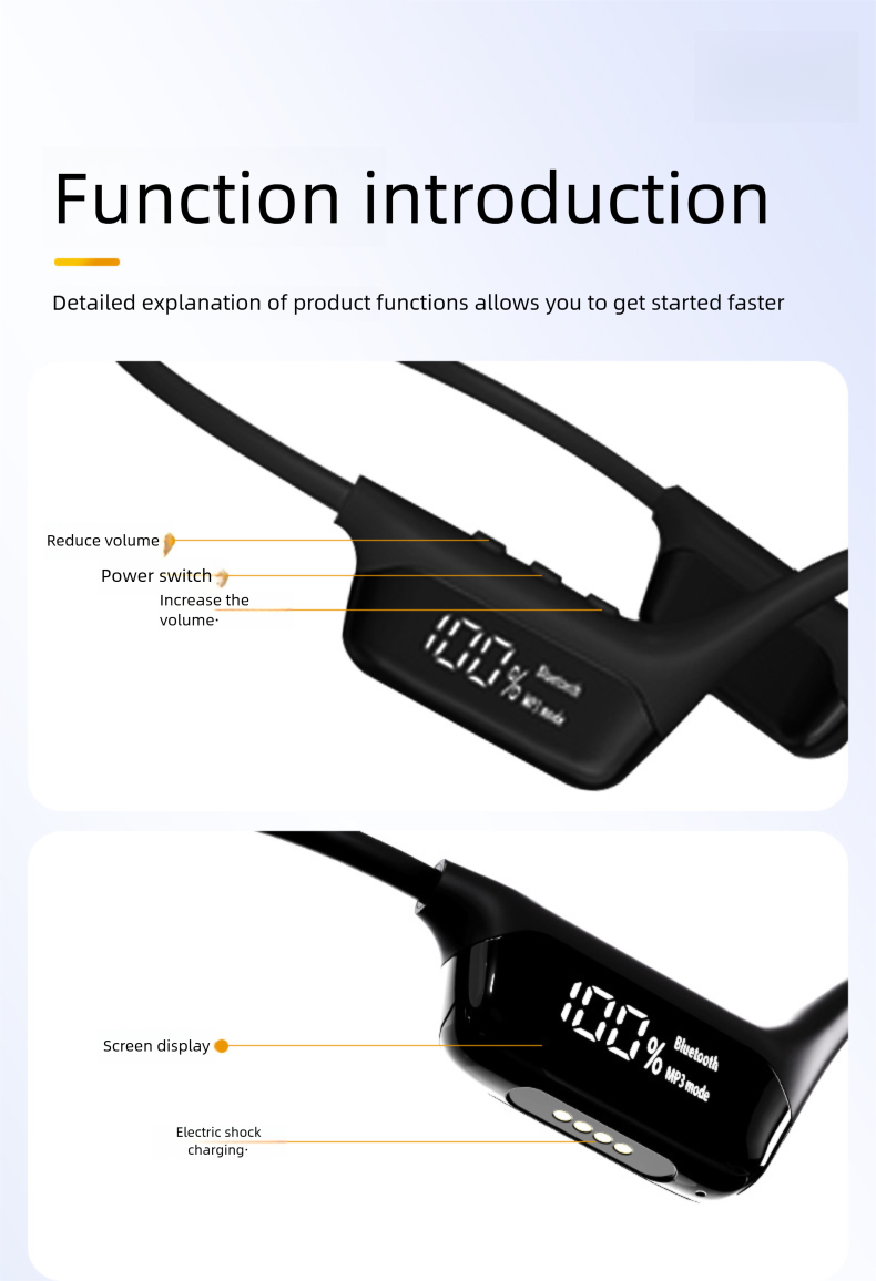 Wireless Head Bluetooth Bone Conduction Waterproof Long Battery Life High-Quality Sound Sports Running Leisure_voghion.com