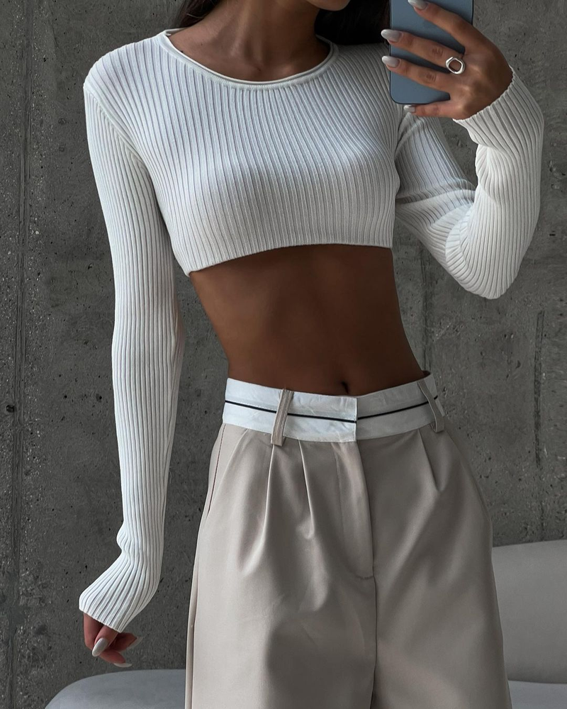 Spring New Solid Color Fashionable Slim Casual Trousers Niche Design Floor Length Suit Pants_voghion.com