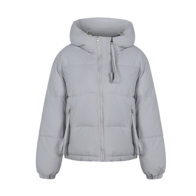 Cappotto invernale da donna corto con cappuccio e cappotto di tendenza casual sciolto_voghion.com