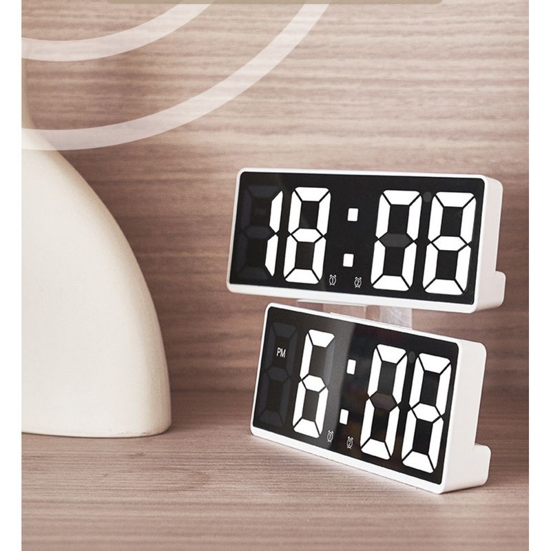 Zwei Sätze Wecker Einfache LED-Großbild-Digital-Schlafzimmer-Nachttischuhr im koreanischen Stil, Modeuhr 6628_voghion.com