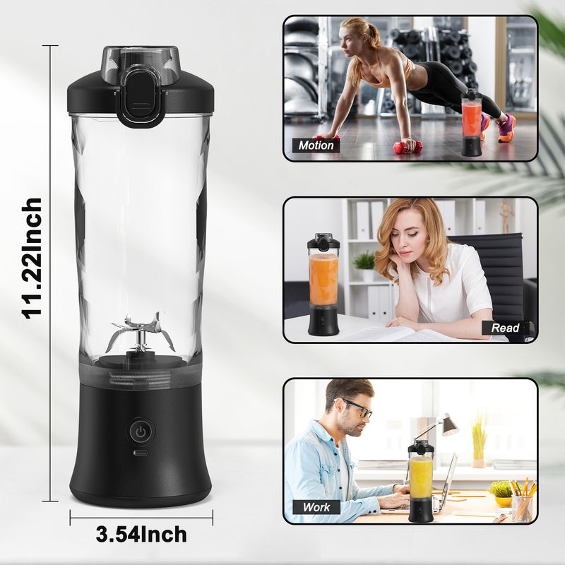 Új hordozható turmixgép 600ML-es elektromos gyümölcscentrifuga gyümölcskeverők 4000mAh USB újratölthető smoothie mini turmixgép személyi gyümölcscentrifuga colorf_voghion.com