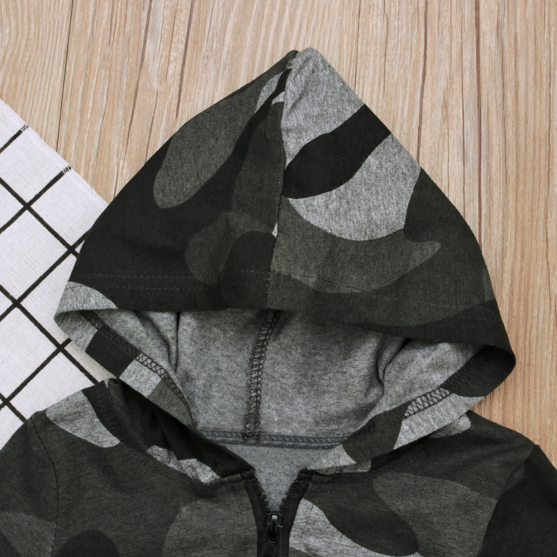 Dziecięcy wiosenny i jesienny chłopięcy kombinezon z długimi rękawami i kapturem, kamuflaż Onesie, kombinezon wspinaczkowy Ha, odzież dziecięca_voghion.com
