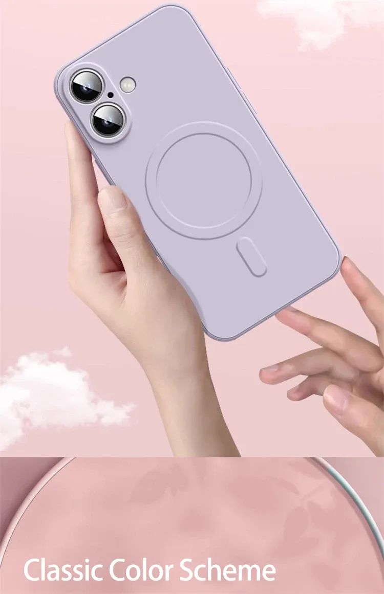 Flüssiges Silikon-Magnetgehäuse für iPhone 16 15 14 Plus 13 12 Mini 11 Pro XS Max für Magsafe Wireless Charge Soft Cover_voghion.com