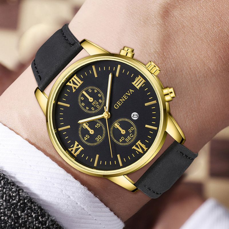 Canvas Bracelet Set Simple High-end Quartz Watch New Calendar Wristwatch Men's Gift_voghion.com