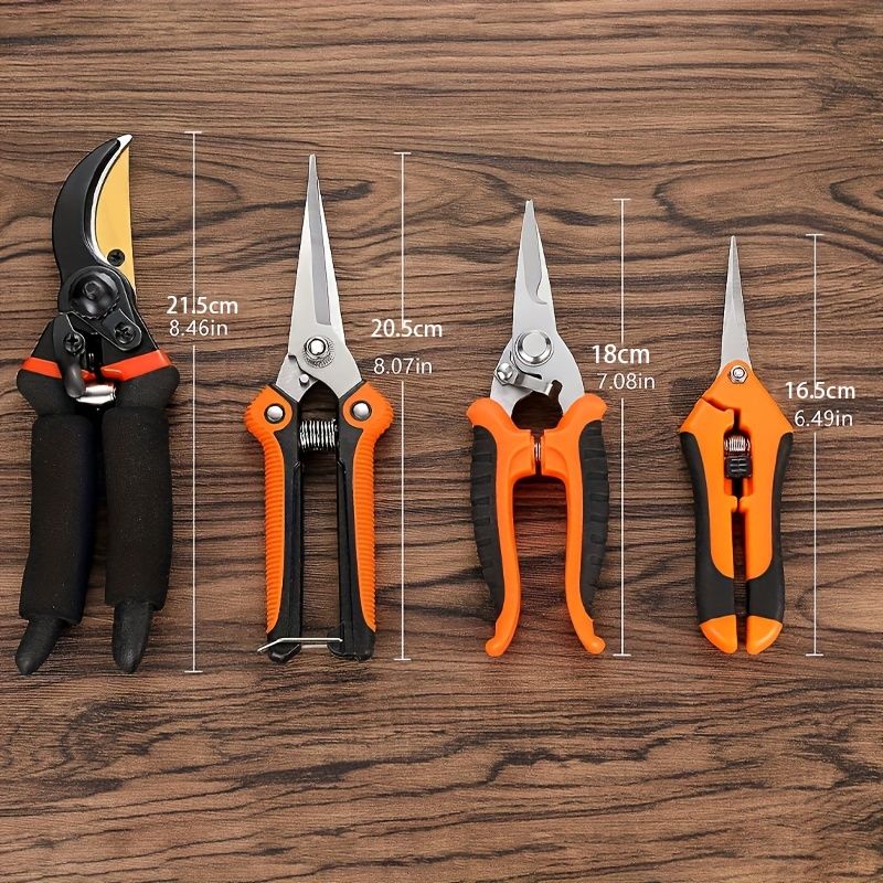 1 Stéck, Gaardescharen mat Edelstahlklingen, Schereset mat Gaardehandschuesch, Robust Gaardescharen, Bamtrimmer a Sekateuren_voghion.com