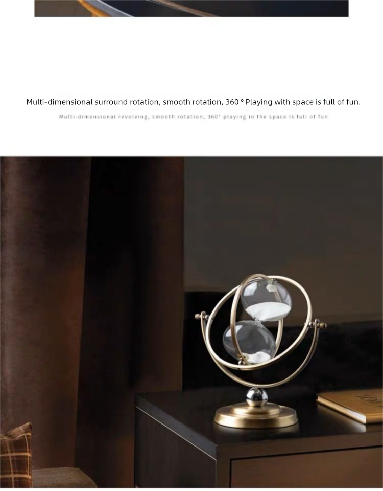 Luxuriöse, hochwertige 3D-Sanduhr aus Metall als Tischdekoration für Wohnzimmer, Weinschrank, Büro oder Zuhause_voghion.com