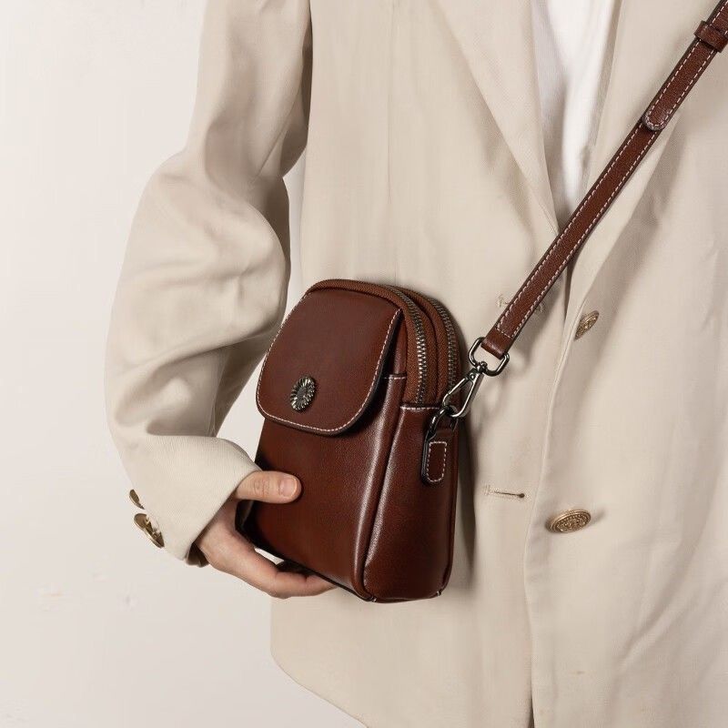 Borsa a tracolla piccola in vera pelle 2025, nuova, versatile, verticale, multistrato, alla moda, per telefono di fascia alta._voghion.com