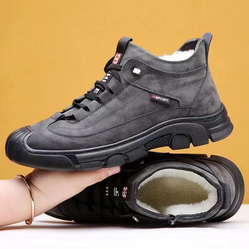 New Winter Lace-up Trendy Men's Casual Low-top Breathable Leather Comfortable Shoes_voghion.com