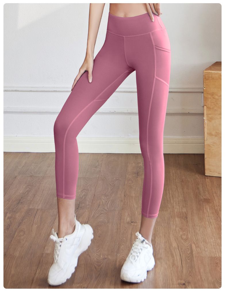 Hochwertige Booty Lifting-Yogahose für Damen mit seitlichen Netztaschen – Kniebeugensichere Workout-Leggings für Fitnessstudio und Fiess_voghion.com
