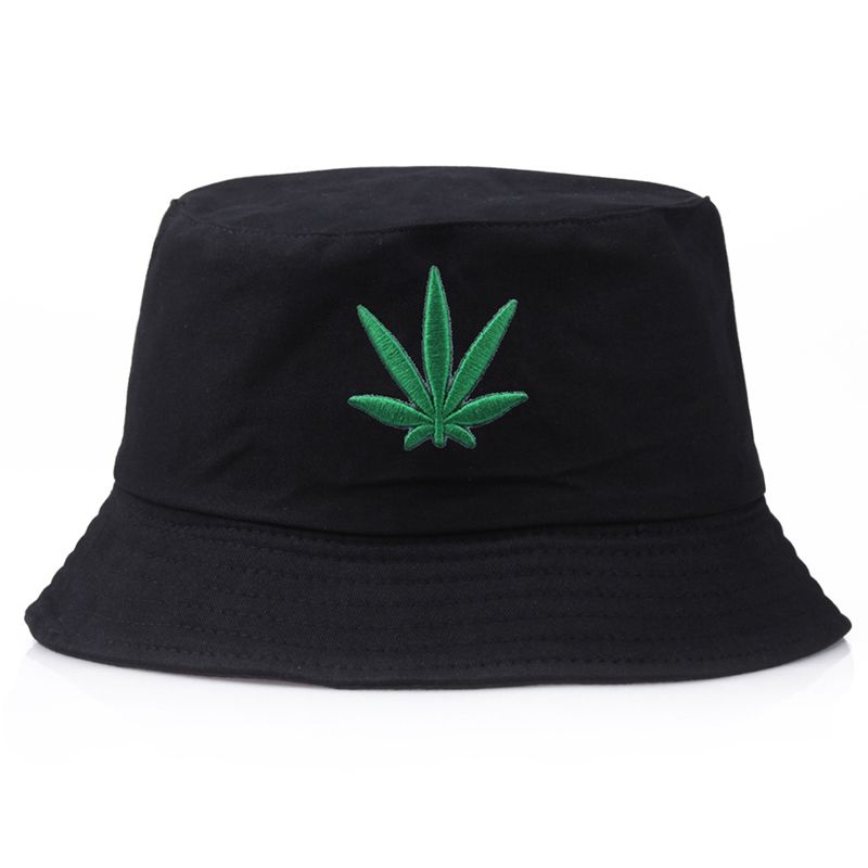 Hot Sale Maple Leaf Bucket Hat Hip Hop Panama Hats Embroider Printed Cotton Men Women Summer Casual Wide Brim Sun Cap Unisex_voghion.com