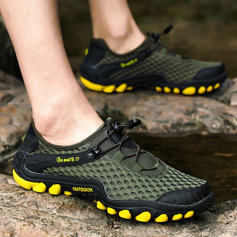 Summer Breathable Mesh Outdoor Mountaineering Men Lightweight One Step Fishing, Hiking On The Beach, Wading And Creek_voghion.com