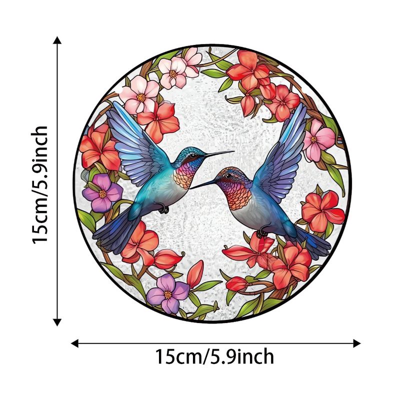 Multiple bird butterfly double-sided printed acrylic Suncatcher home pendants with chains and suction cups_voghion.com