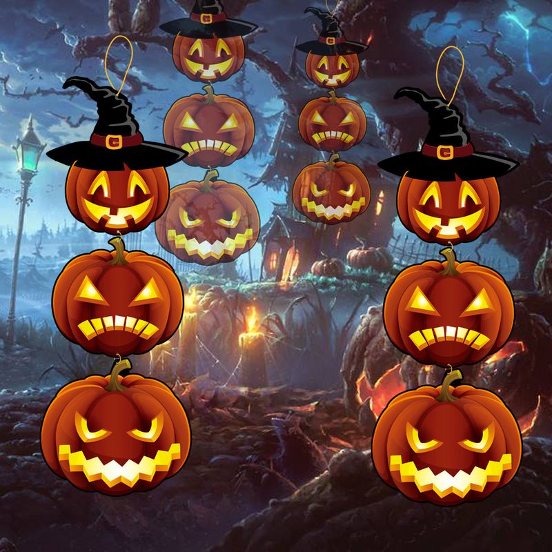 Halloween Hanging Window Decoration, Pumpkin Theme Background Wall Paper For Mall Hotel KTV Party Setup_voghion.com