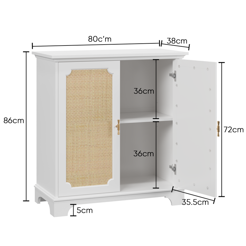 Credenza Mit Rattan-Dekortüren, Weinschrank, Konsolentisch Für Flur_voghion.com