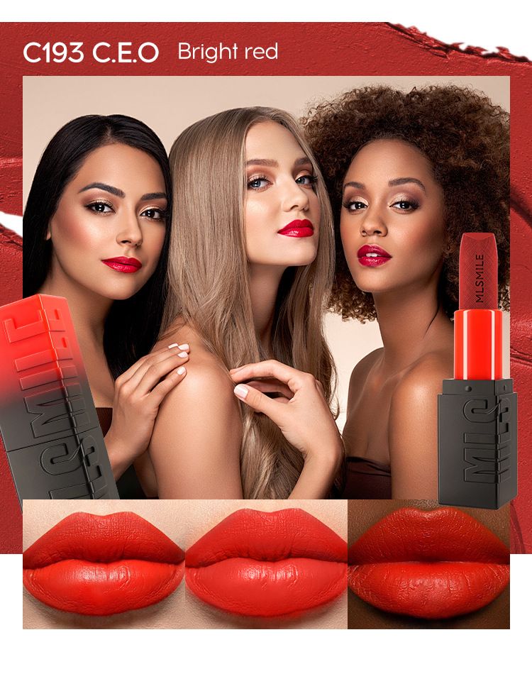 MLSMILE Embossed Matte Lipstick Set Easy To Color Moisturizing Lipstick Natural Nude Color 3 Pieces_voghion.com
