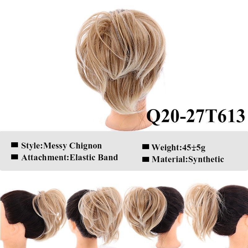 Scrunchie bun Scrunchie fofo bagunçado Scrunchie reto Rabo de cavalo com elástico Scrunchie coquetel_voghion.com