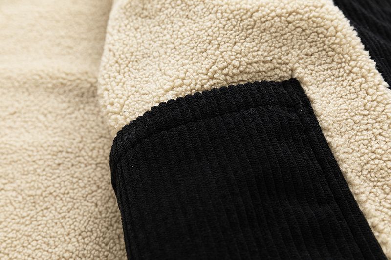 Cordjacke für Herren mit Sherpa-Fleecefutter – Wintermantel im Vintage-Stil mit Reverskragen und Knopfleiste – Schmale Passform, Retro-Oberbekleidung_voghion.com