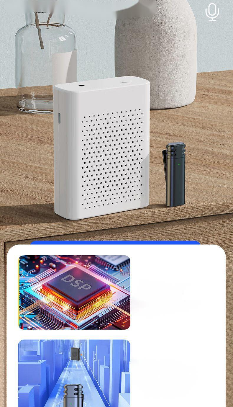【 High Definition Geräischerreduktioun 】 Kabellos Lavaliermikrofon, klenge Bee-Verstärker, portabel mat digitalem Display_voghion.com