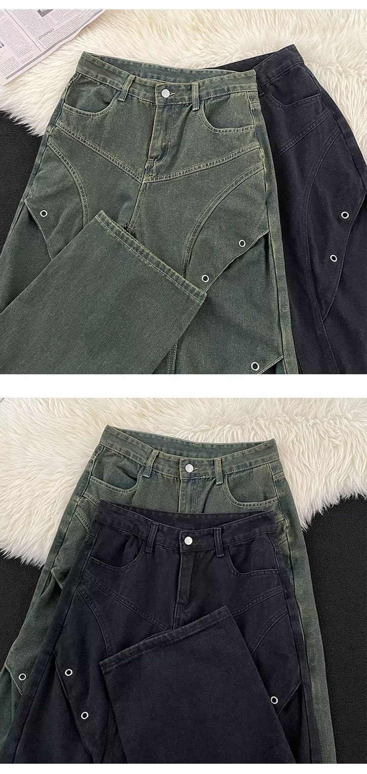 2024. gada American Wide Jeans vīriešu pavasara un rudens modes zīmola brīvas, taisnas kājas, ikdienas, garas bikses._voghion.com