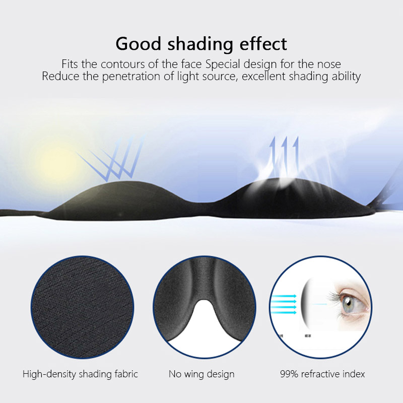 Maschera 3D Copertura per il sonno Ombra Benda per gli occhi Aiuto per dormire Visiera Copertura per gli occhi Patch Donna Uomo Morbido portatile Blindfol ing ombra_voghion.com