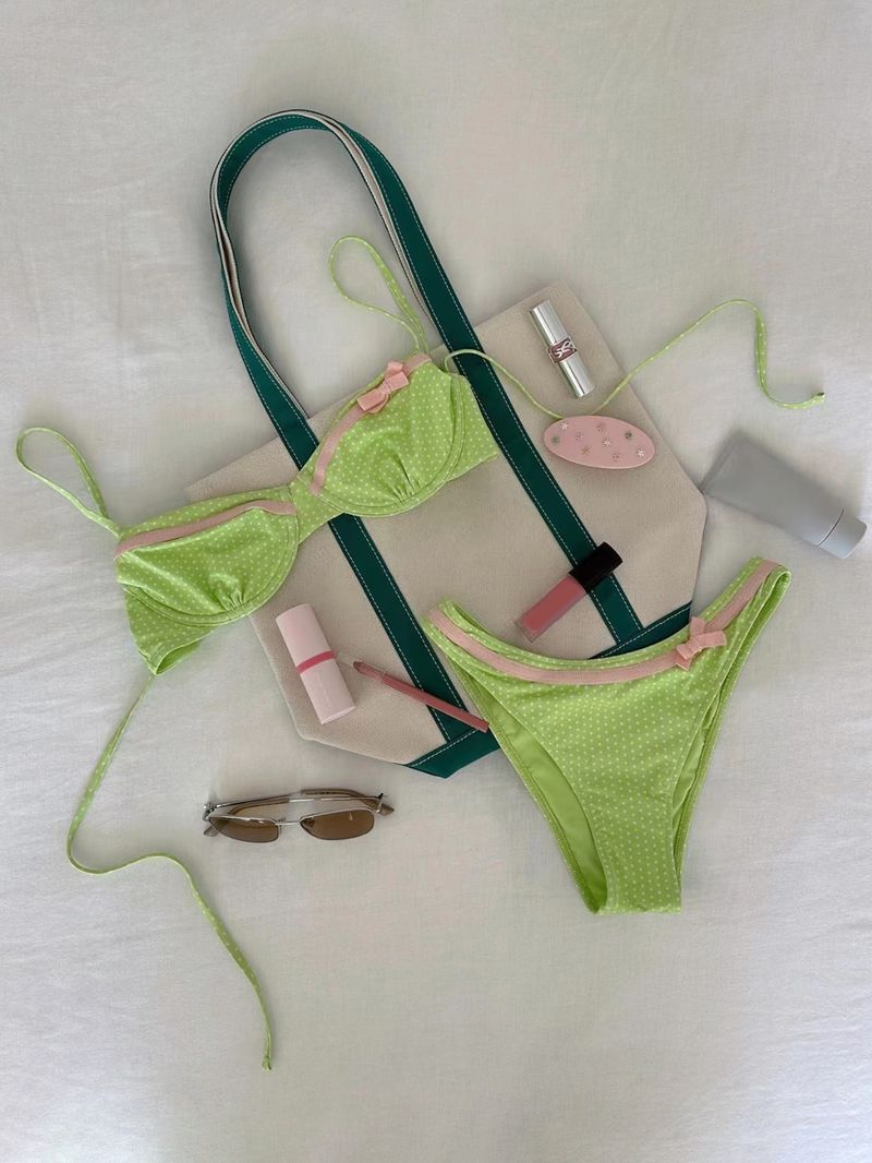 Costume da bagno da donna con spalline regolabili, grazioso set bikini_voghion.com
