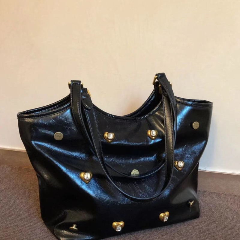 2024 Nieuwe tas met grote capaciteit voor dames, veelzijdige westerse stijl, handtas met één schouder, retro en eenvoudige stijl, reistas_voghion.com