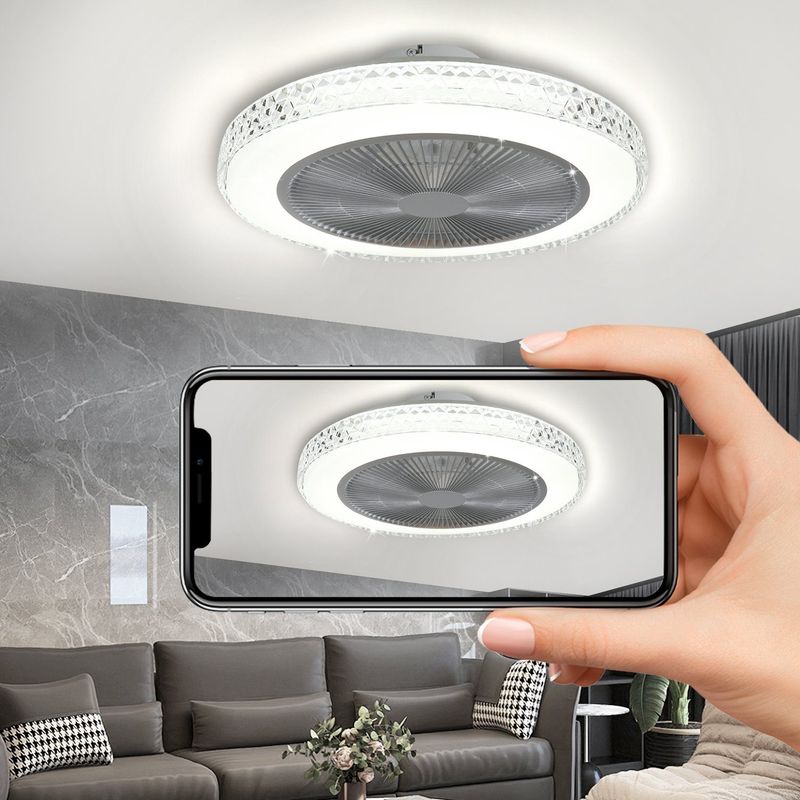 Glitzerlife Deckenventilator Mit Beleuchtung Und Fernbedienung Leise 48,5 CM Dimmbar Timing_voghion.com