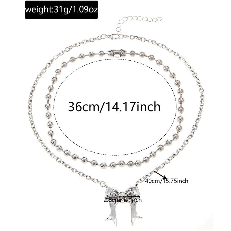 Halloween Necklace Wholesale European And American Jewelry Exaggerated Design Bow Skull Dark Style Clavicle Chain_voghion.com