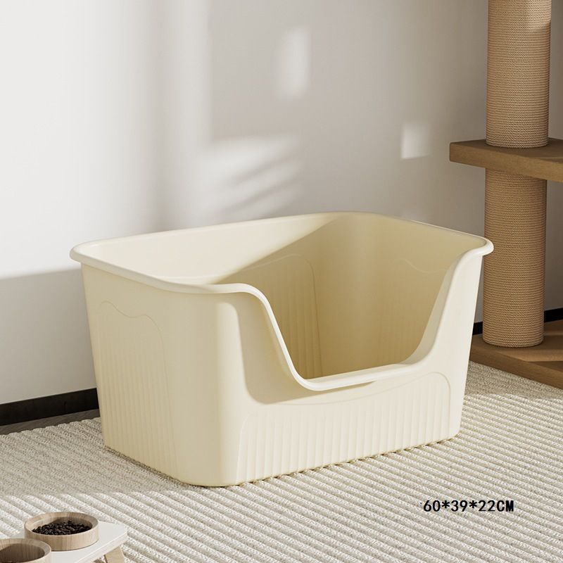 Shuai Xiaowang Extra große, halbgeschlossene, offene Toilette, Katzenstreu, Katzenkotbox, Spritzschutz_voghion.com