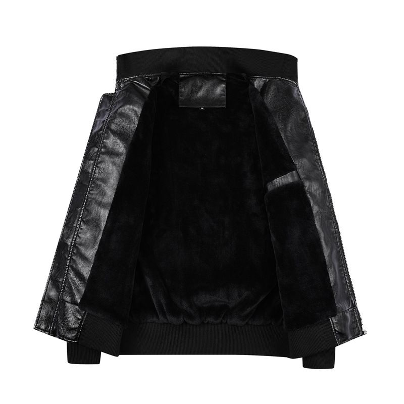 Winter clothing, leather thick velvet casual jacket, men's MA1 workwear, flying suit_voghion.com