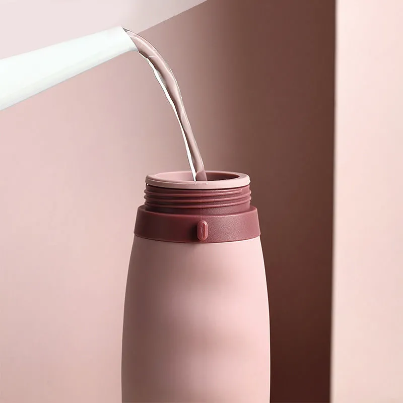 Bottiglia d'acqua sportiva portatile pieghevole anti-caduta in silicone creativo per viaggi all'aperto_voghion.com
