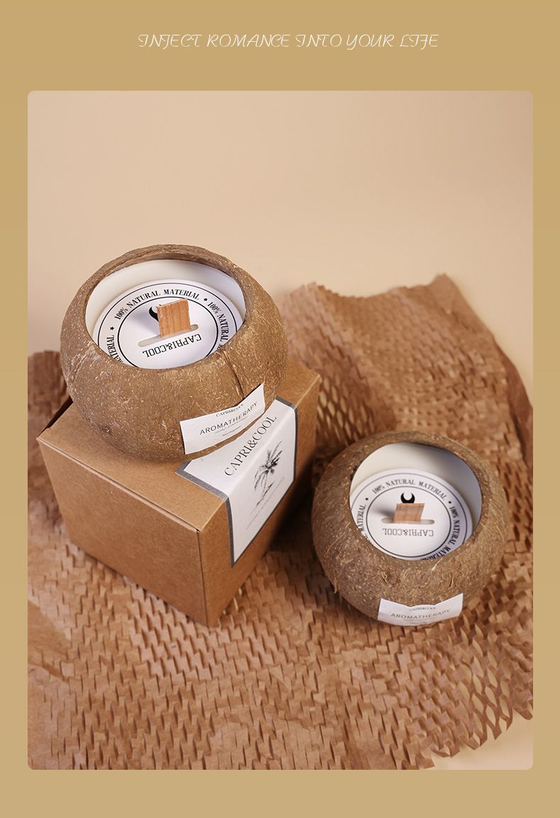 Velas de aromaterapia com casca de coco, conjunto de presente feito à mão, cera de soja natural com óleos essenciais, decoração ecológica para casa, vela com aroma relaxante_voghion.com