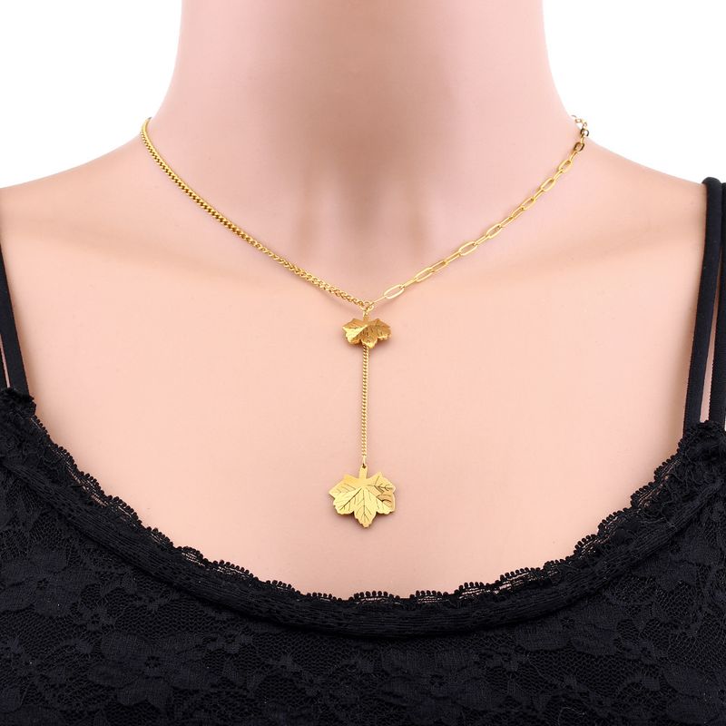 Karsti pārdošanā esoša modes augstas klases Sense titāna tērauda kaklarota sieviešu vasaras universāla eleganta, viegla, grezna nišas apkakles kaklarota ķēdīte_voghion.com