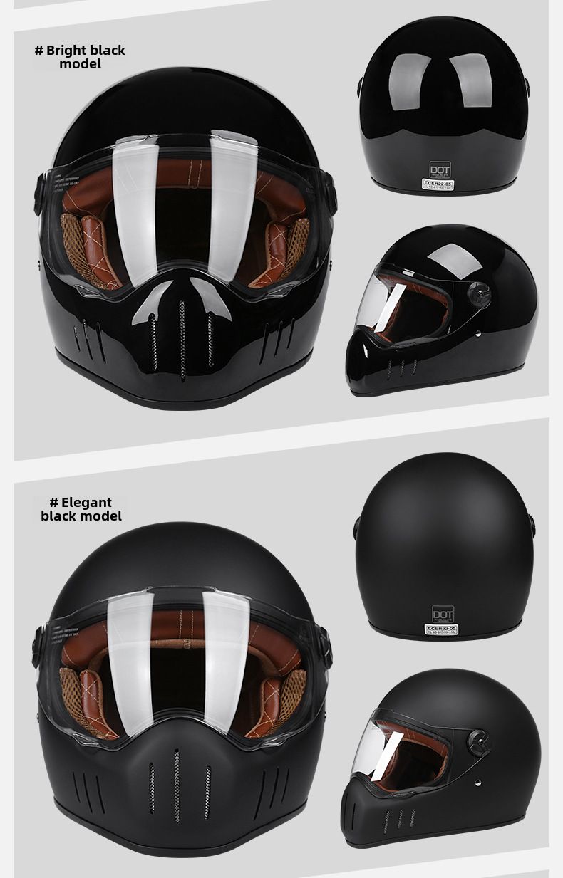 Herren Harley Retro Elektrofahrrad Cruise Knight Riding Überzogener Integralhelm_voghion.com