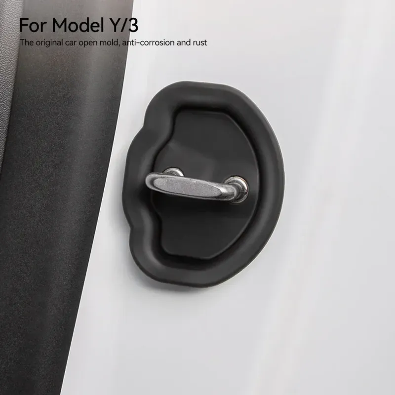 4 stk. dæmpende dæmpningspude silikone låsespænde bildør anti-kollisions beskyttelsesdæksel til Tesla 3 Model Y_voghion.com
