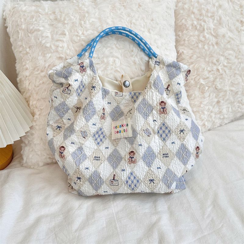 Embossed Cartoon Puppy Handbag Women's Single Shoulder Canvas Bag Going Out To Work Commuter Bag_voghion.com
