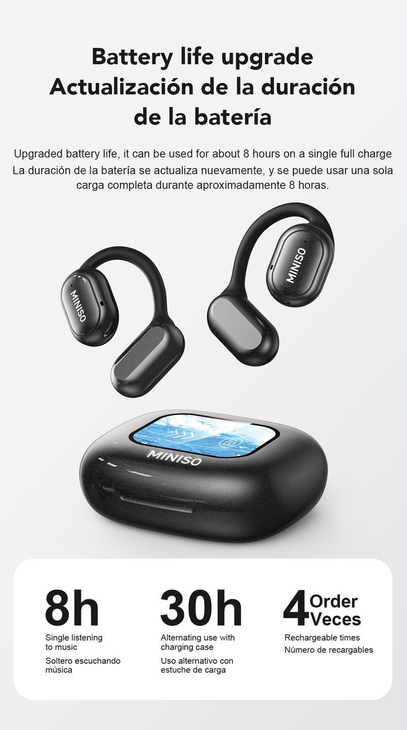 MINISO X30 Wireless Headphones Bluetooth Translation Earbuds Chat Headset Office Travel,real-time Translate Equalizer_voghion.com