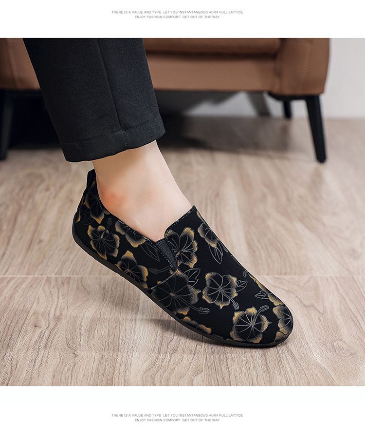 Mocassini stampati personalizzati alla moda da uomo, scarpe basse comode e comode, scarpe Doudou da uomo_voghion.com