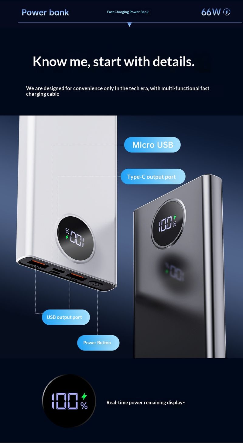 120W Large Capacity Super Bank 20000mAh Two-Way Fast Charging Mobile Power Gift Wholesale LGO_voghion.com