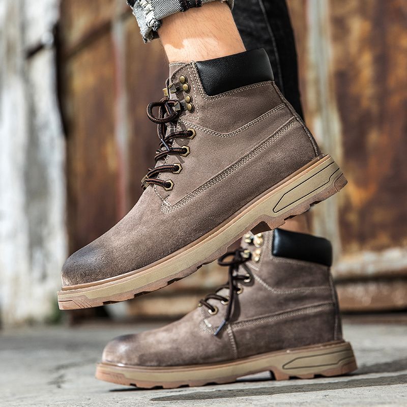 Neu Leder Frühling herren Schuhe High-top herren Erhöhung Werkzeug Martin Stiefel_voghion.com