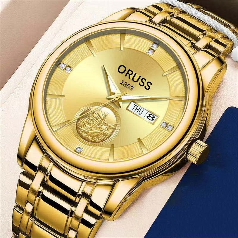 Bargain Exquisite Sailboat Design Dual Calendar Trendy Fashion Versatile Waterproof Quartz Men's Watch_voghion.com